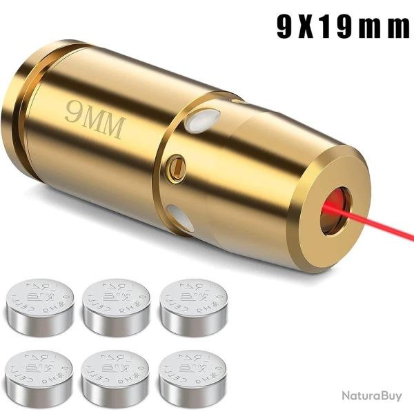 Cartouche laser de r�glage 9mm avec 6 piles LR41 - Mod�le court