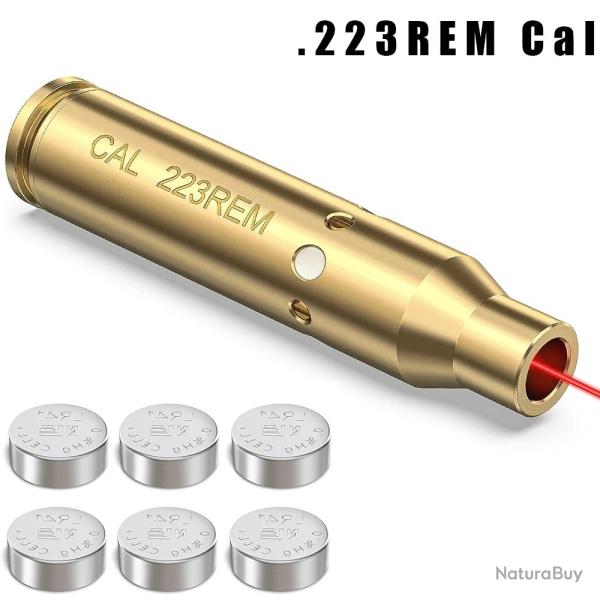 Cartouche laser de rglage 223 5,56 avec 6 piles LR41