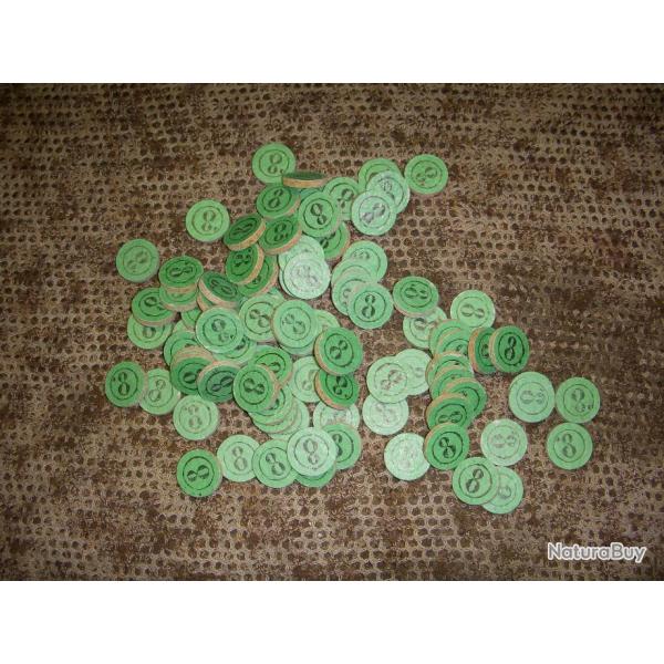 lot de 200 rondelles TRIBLOC de fermeture en li�ge mod�le LA num�rot�es double faces 8 pour cal 12