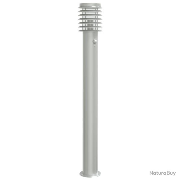 Lampadaire d'extrieur avec capteur argent acier inoxydable Argent 02_0042525