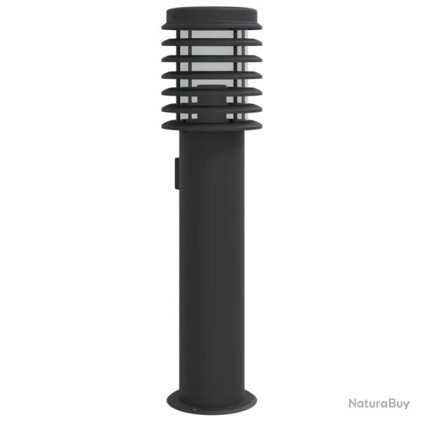 Lampadaire d'ext�rieur avec sortie 60 cm acier inoxydable noir 02_0042530