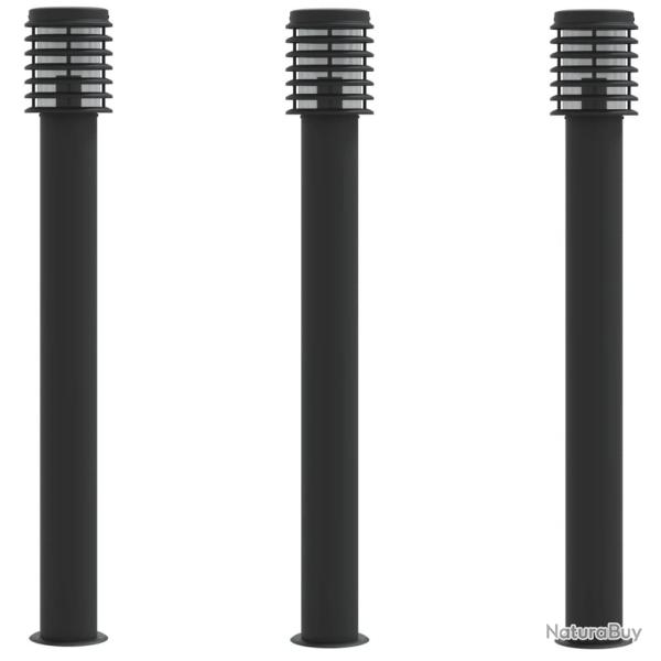 Lampadaires d'ext�rieur 3 pcs 110 cm acier inoxydable noir 02_0042546