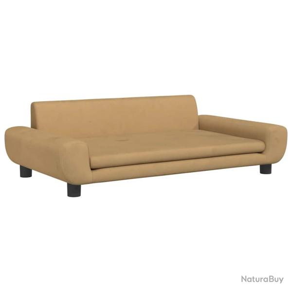 Lit pour chien panier canap� confortable 100 x 54 x 33 cm velours marron 02_0042608