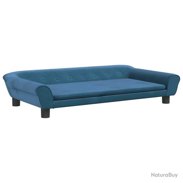Lit pour chien panier canap� confortable 100 x 50 x 21 cm velours Bleu 02_0042598