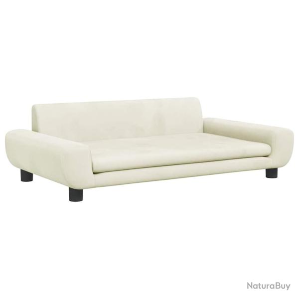 Lit pour chien panier canap� confortable 100 x 54 x 33 cm velours cr�me 02_0042607