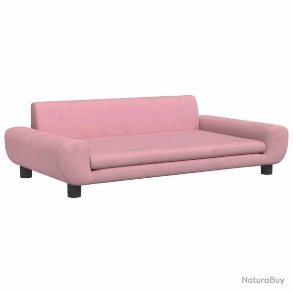 Lit pour chien panier canap� confortable 100 x 54 x 33 cm velours Rose 02_0042610