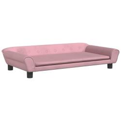 Lit pour chien panier canap&eacute; confortable 100 x 50 x 21 cm velours Rose 02_0042602