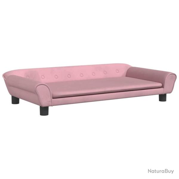Lit pour chien panier canap� confortable 100 x 50 x 21 cm velours Rose 02_0042602