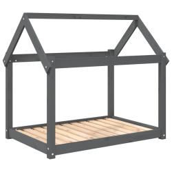 Lit pour chien panier canap&eacute; confortable 101 x 70 x 90 cm bois de pin solide gris 02_0042616