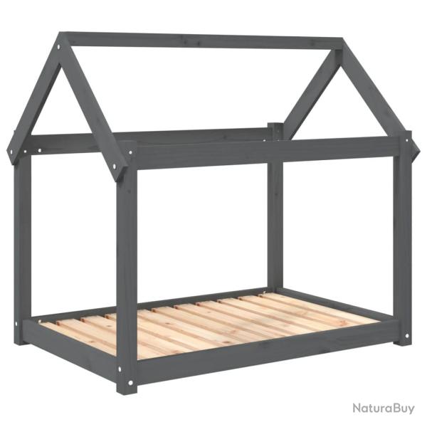 Lit pour chien panier canap� confortable 101 x 70 x 90 cm bois de pin solide gris 02_0042616