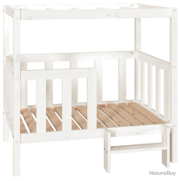 Lit pour chien panier canap� confortable 105,5 x 83,5 x 100 cm bois de pin solide blanc 02_0042645