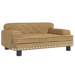 Lit pour chien panier canap&eacute; confortable 70 x 45 x 30 cm velours marron 02_0042860
