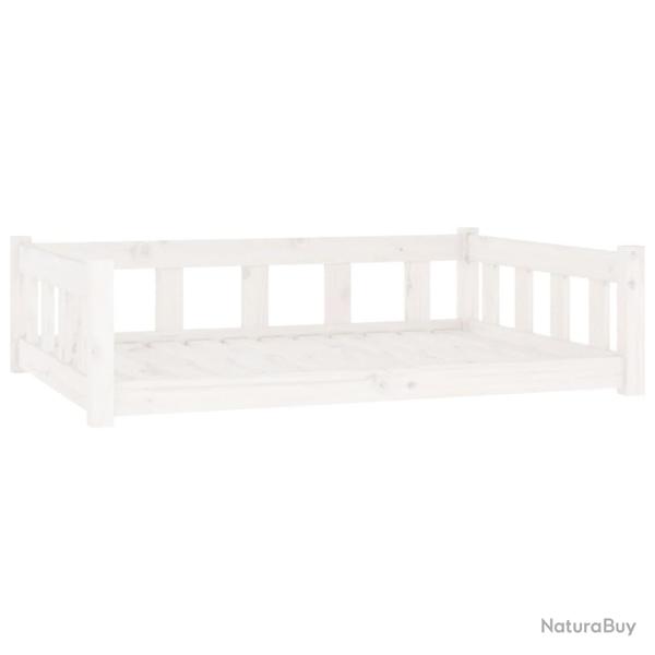 Lit pour chien panier canap� confortable 105,5 x 75,5 x 28 cm bois de pin solide blanc 02_0042631