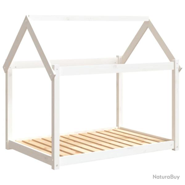 Lit pour chien panier canap� confortable 111 x 80 x 100 cm bois de pin solide blanc 02_0042655