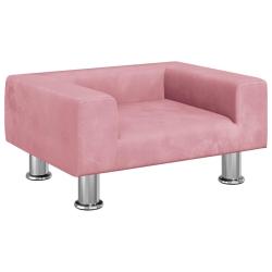 Lit pour chien panier canap&eacute; confortable 50 x 40 x 26,5 cm velours Rose 02_0042668