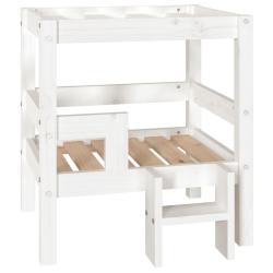Lit pour chien panier canap&eacute; confortable 55,5 x 53,5 x 60 cm bois de pin solide blanc 02_0042710