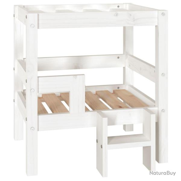 Lit pour chien panier canap� confortable 55,5 x 53,5 x 60 cm bois de pin solide blanc 02_0042710