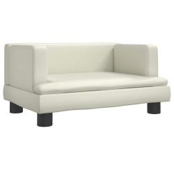 Lit pour chien panier canap&eacute; confortable 60 x 40 x 30 cm similicuir cr&egrave;me 02_0042719
