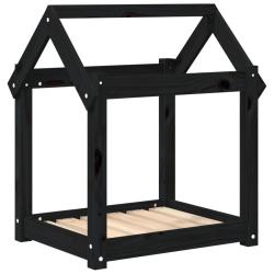 Lit pour chien panier canap&eacute; confortable 61 x 50 x 70 cm bois de pin solide noir 02_0042738