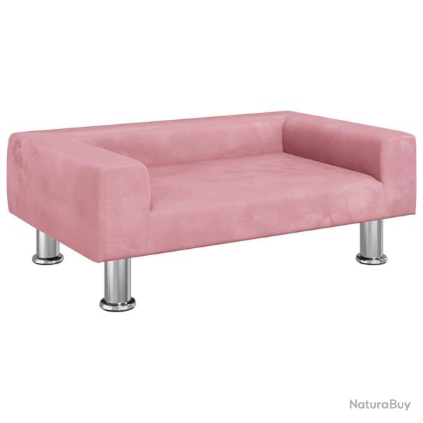 Lit pour chien panier canap� confortable 70 x 45 x 26,5 cm velours Rose 02_0042803