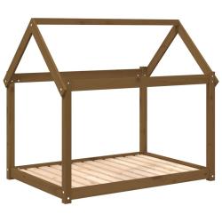 Lit pour chien panier canap&eacute; confortable 111 x 80 x 100 cm bois de pin solide marron 02_0042657