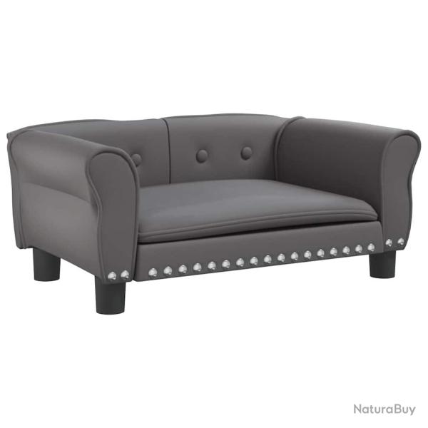 Lit pour chien panier canap� confortable 70 x 45 x 30 cm similicuir gris 02_0042825