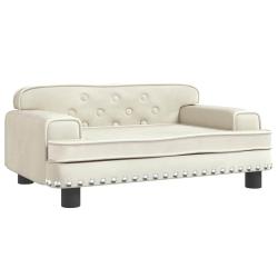 Lit pour chien panier canap&eacute; confortable 70 x 45 x 30 cm velours cr&egrave;me 02_0042859