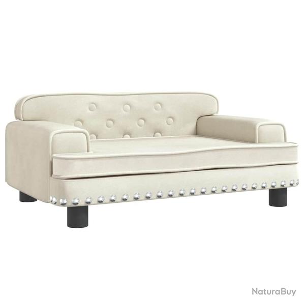 Lit pour chien panier canap� confortable 70 x 45 x 30 cm velours cr�me 02_0042859
