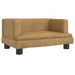 Lit pour chien panier canap&eacute; confortable 60 x 40 x 30 cm velours marron 02_0042728