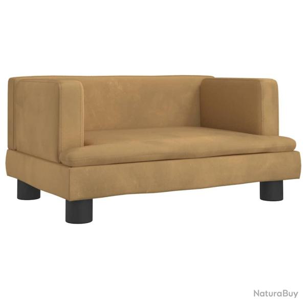 Lit pour chien panier canap� confortable 60 x 40 x 30 cm velours marron 02_0042728
