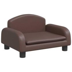 Lit pour chien panier canap&eacute; confortable 50 x 40 x 30 cm similicuir marron 02_0042674