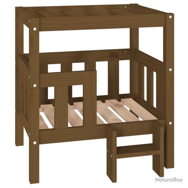 Lit pour chien panier canap� confortable 65,5 x 43 x 70 cm bois de pin solide marron 02_0042753