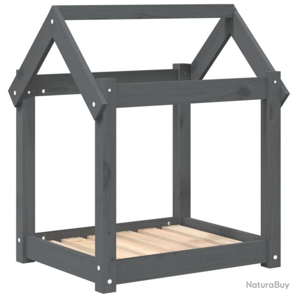 Lit pour chien panier canap� confortable 61 x 50 x 70 cm bois de pin solide gris 02_0042736