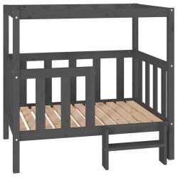 Lit pour chien panier canap&eacute; confortable 105,5 x 83,5 x 100 cm bois de pin solide gris 02_0042646