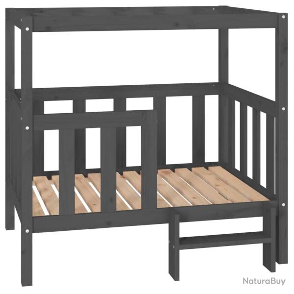 Lit pour chien panier canap� confortable 105,5 x 83,5 x 100 cm bois de pin solide gris 02_0042646