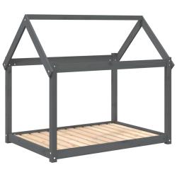 Lit pour chien panier canap&eacute; confortable 111 x 80 x 100 cm bois de pin solide gris 02_0042656