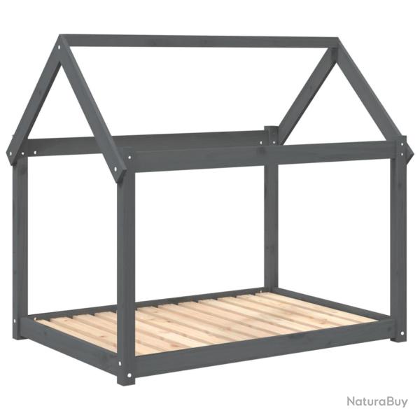 Lit pour chien panier canap� confortable 111 x 80 x 100 cm bois de pin solide gris 02_0042656