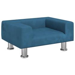 Lit pour chien panier canap&eacute; confortable 50 x 40 x 26,5 cm velours Bleu 02_0042664