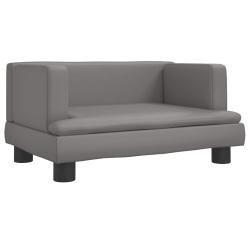 Lit pour chien panier canap&eacute; confortable 60 x 40 x 30 cm similicuir gris 02_0042720