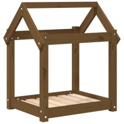Lit pour chien panier canap&eacute; confortable 61 x 50 x 70 cm bois de pin solide marron 02_0042737