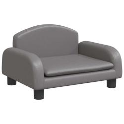 Lit pour chien panier canap&eacute; confortable 50 x 40 x 30 cm similicuir gris 02_0042673