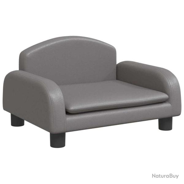 Lit pour chien panier canap� confortable 50 x 40 x 30 cm similicuir gris 02_0042673