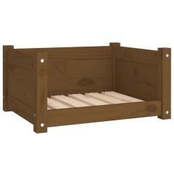 Lit pour chien panier canap&eacute; confortable 55,5 x 45,5 x 28 cm bois massif de pin marron 02_0042705