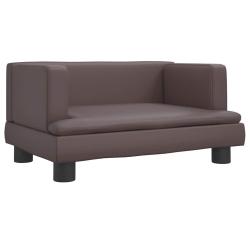 Lit pour chien panier canap&eacute; confortable 60 x 40 x 30 cm similicuir marron 02_0042721