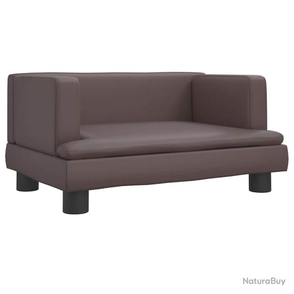 Lit pour chien panier canap� confortable 60 x 40 x 30 cm similicuir marron 02_0042721