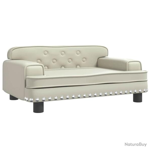 Lit pour chien panier canap� confortable 70 x 45 x 30 cm similicuir cr�me 02_0042821