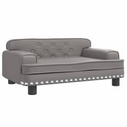 Lit pour chien panier canap&eacute; confortable 70 x 45 x 30 cm similicuir gris 02_0042824