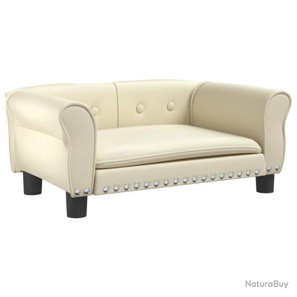 Lit pour chien panier canap� confortable 70 x 45 x 30 cm similicuir cr�me 02_0042820