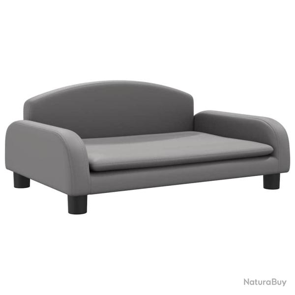 Lit pour chien panier canap� confortable 70 x 45 x 30 cm similicuir gris 02_0042823