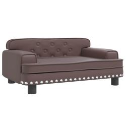 Lit pour chien panier canap&eacute; confortable 70 x 45 x 30 cm similicuir marron 02_0042826